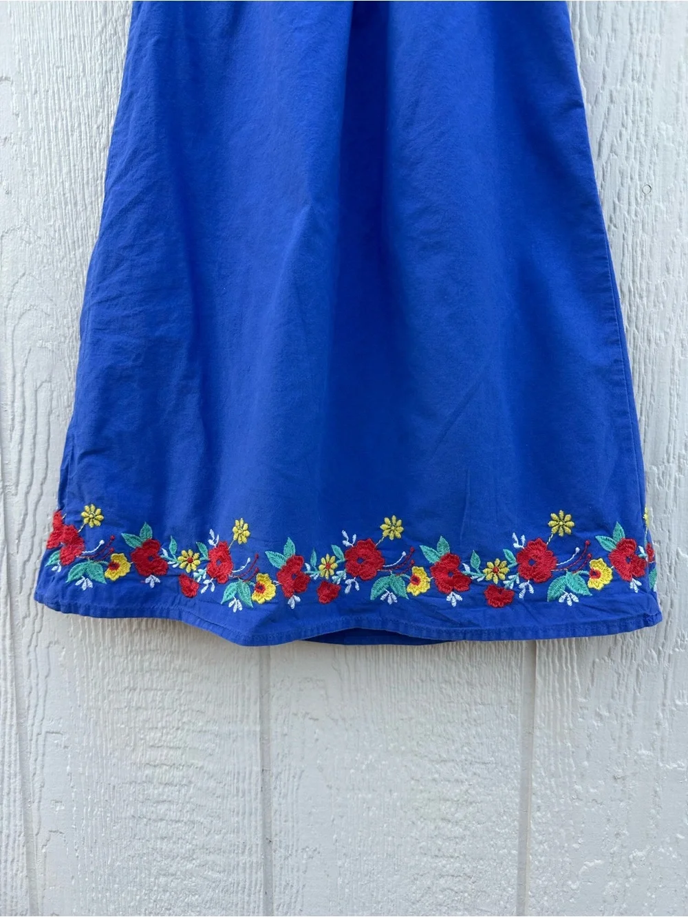 GAP Royal Blue Floral Embroidered Hem Dress